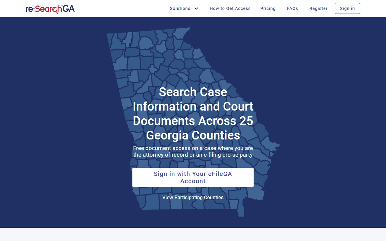 McDuffie County court records re:SearchGA court access portal