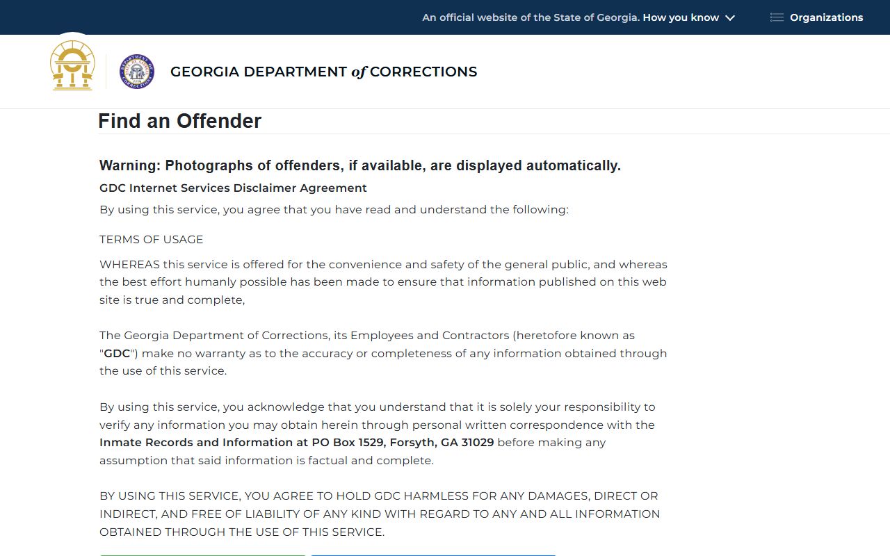 McDuffie County criminal court records Georgia DOC offender search