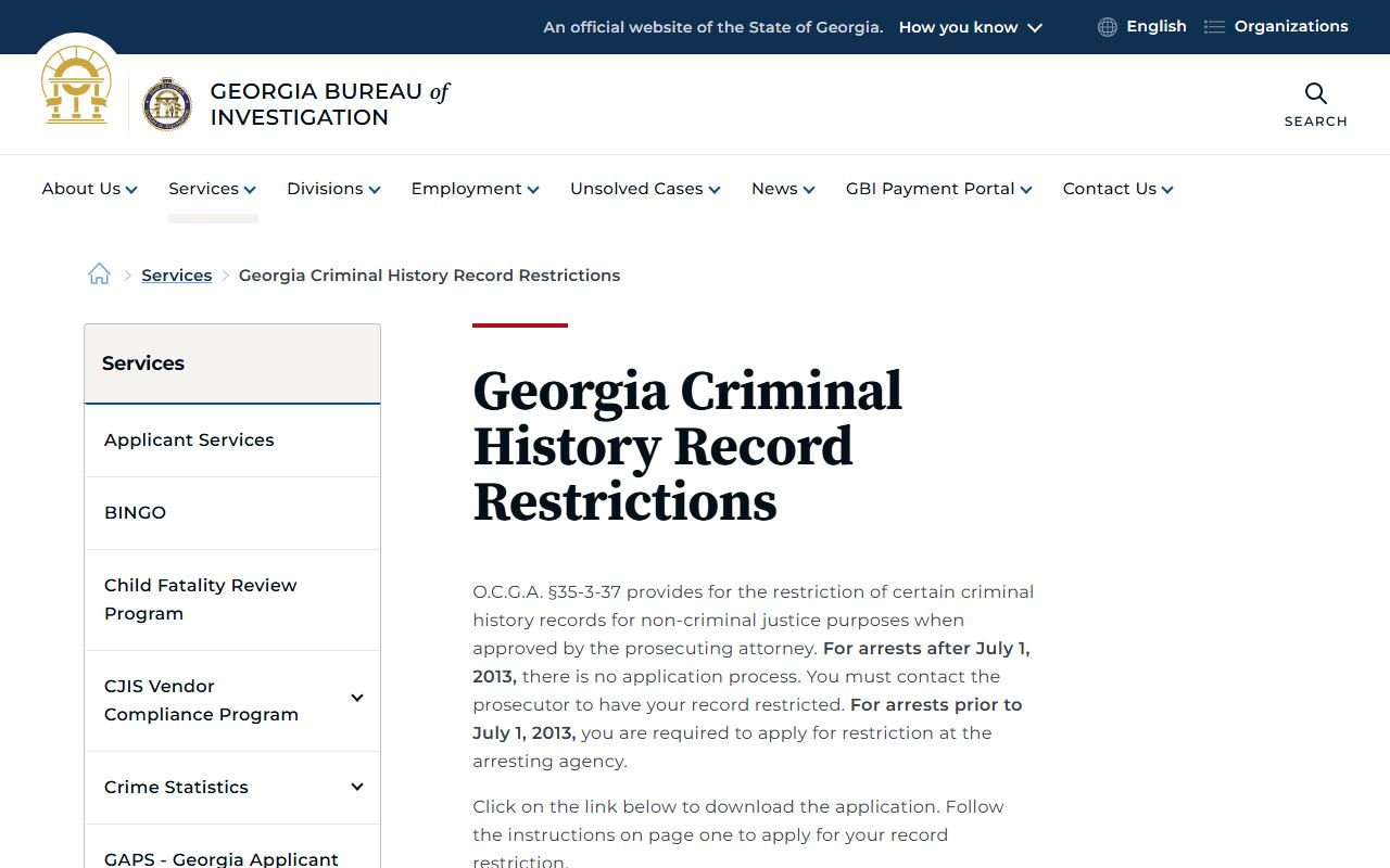 McDuffie County criminal court records Georgia record restriction source