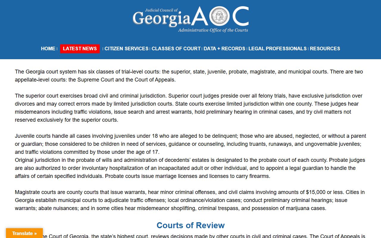 McDuffie County court records Georgia court structure reference