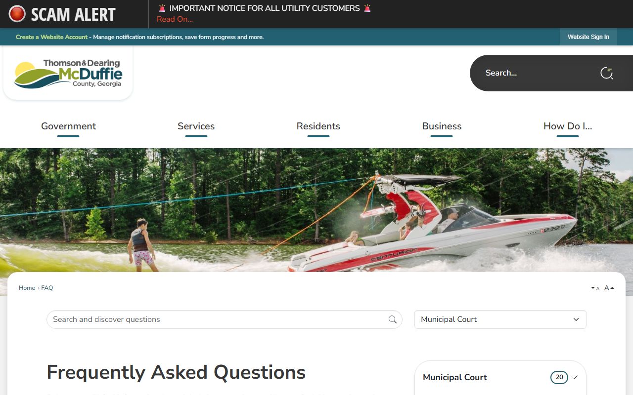 McDuffie County traffic court records Municipal Court FAQ